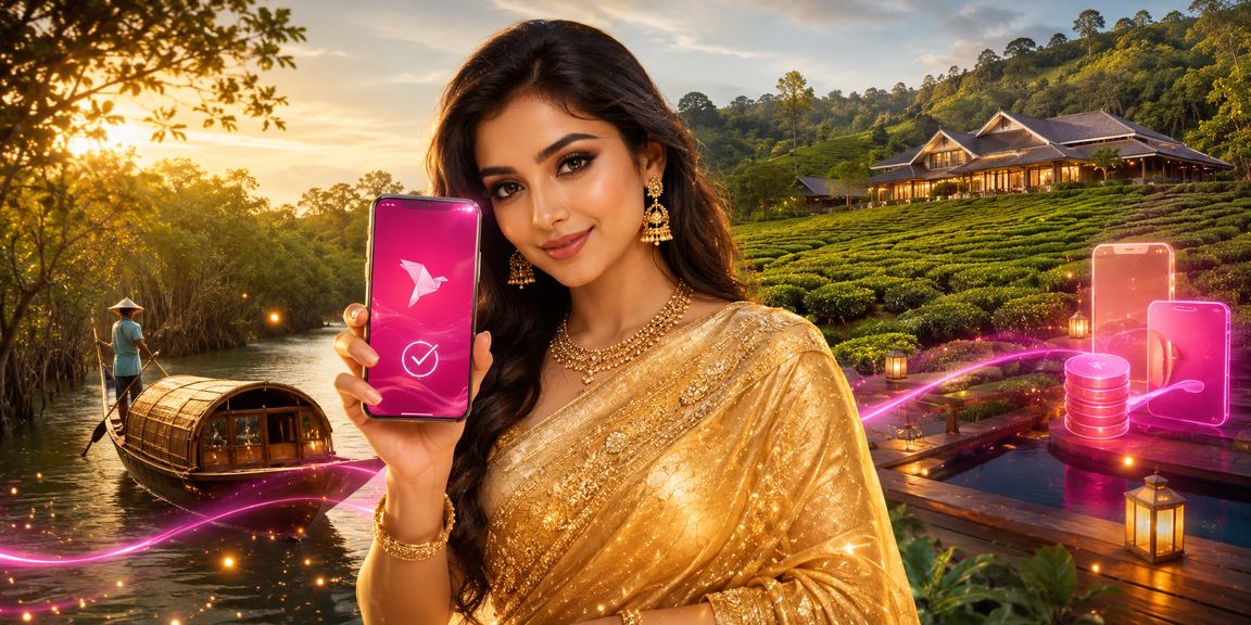 সিলেটে মোবাইলে স্পোর্টস বেটিং পেমেন্ট সম্পন্ন করছেন একজন ব্যবহারকারী